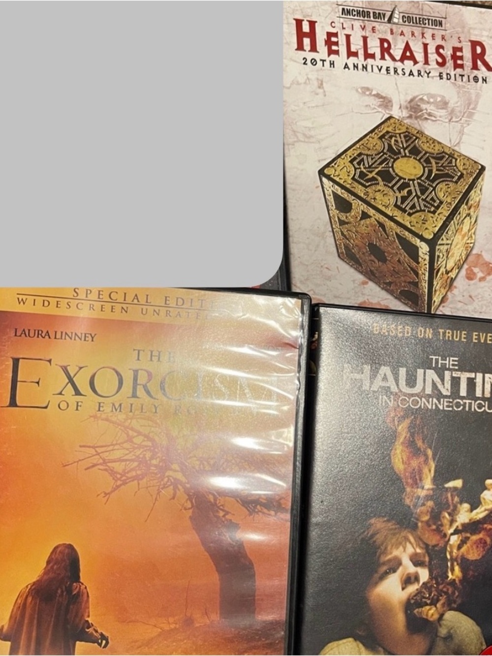 Hell raiser, Haunting inCT, Exorcism of Emily Rose horror collection